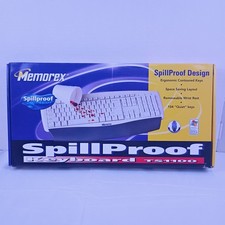 Memorex SpillProof Keyboard TS1100 PS/2 Connection New in Box picture