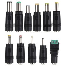 11 Pcs DC Power Adapter Plug Tips Kit Universal 5.5 x 2.1mm Connector For Laptop picture