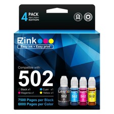 E Z Ink Compatible Epson 502 522 Ink Bottle 4 Pack Black Cyan Magenta Yellow picture