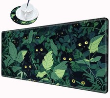Gaming Mouse Pad Black Cute Cat Desk Mat Large Mousepad 31.5''X15.75'' Desk P... picture