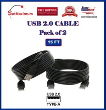 2-Pack – 15FT USB 2.0 Cable A-Male/A-Male High-Speed Data Transfer/Charging Cord picture