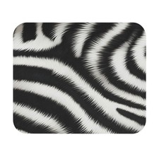 Zebra Fur Print Mouse Pad | Black White Stripes, Safari Animal Desk Mat picture