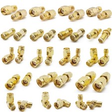 SMA Connectors Kit: RP-SMA Adapter Plug & Jack Straight & 90 Gold Plated Bras... picture