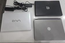 Lot of 3 Laptops Sony Vaio Dell Compaq READ picture