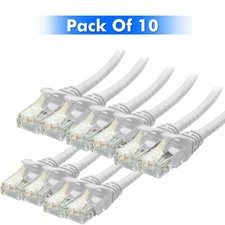 Cat6 Patch Network Cable RJ45 Ethernet 1ft To 10ft 10Pack Pure Copper Black picture