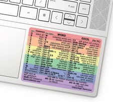 Word Excel Windows Shortcut Stickers Laminated No-Residue Vinyl Rainbow Small picture