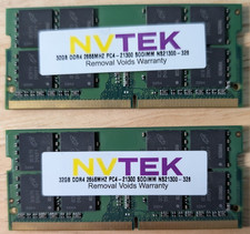 NVTEK 64GB (32GBx2) DDR4-2666 PC4-21300 SODIMM Laptop RAM NS21300-328 picture