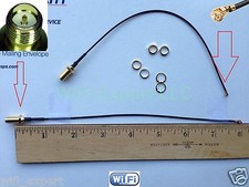 2X 1.37 U.FL Mini PCI to RP-SMA Pigtail Antenna WiFi Cable 8 Inches (20cm) USA picture