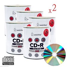 1000 Smartbuy Grade A+ 52X CD-R 700MB Silver Shiny Blank Media Recordable Disc picture
