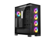 DIYPC  Vanguard-F2-Pro Black Dual USB3.0 and Type C Tempered Glass ATX Full picture