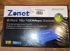Zonet Model ZFS3018P 8 Ports 10/100Mbps Fast Ethernet Switch w/Power Supply NEW picture