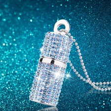 Kootion 64GB Metal Diamond Crystal Style USB 2.0 Flash Drive Necklace Gift Blue picture