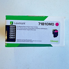 Lexmark 71B10M0 Magenta Toner Cartridge Genuine OEM Sealed CS317 CS417 CX317 picture