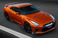 Cars nissan gt r godzilla au spec r35 orange Desk Mat Stitched picture