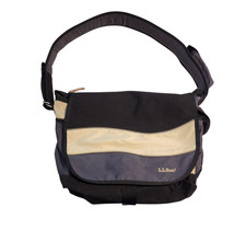 L L Bean Messenger Laptop Bag OWP-21 Black/Gray/Beige Adj. Strap 12LX15WX8D picture