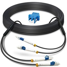 100Ft/30M LC to LC Armored Outdoor Fiber Optic Cable, Single Mode Duplex Fiber P picture