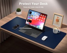 Office Non-Slip Waterproof PU Leather Desk Pad Protector Mouse Writing Vanity... picture