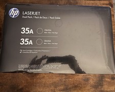 NIB Sealed Genuine HP 35A CB435D OEM Dual Pack 2 Black Laserjet Toner Cartridges picture