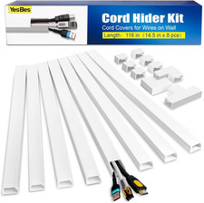 116In Cord Hider Kit, Cord Covers for Wires on Wall, Paintable Cable Raceway, Co picture