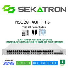 ♻️ Cisco Meraki Unclaimed MS220-48FP-HW 48-Port PoE+  1 Year Warranty ⚡Fast Ship picture