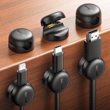 6 Pack Cable Clips, Compact Spring Cord Organizer Holder for Desk | Smaller, picture