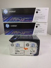 4 Pack HP 128A Black Toner CE320A Genuine OEM Sealed Laserjet Pro CP1525 CM1415 picture