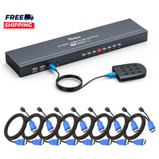 KVM Switch HDMI 8 Port  4K 30Hz USB HDMI Rack KVM Console 8 in 1 Out W/9Pack picture