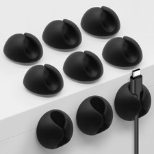 Cable Clips, Phone Cord Holder for Wire Management, Black 9 PCS | Easy Installat picture