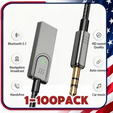 USA Aux to Bluetooth 5.1 Adapter 3.5mm Bluetooth Receiver Microphone for Car Lot picture