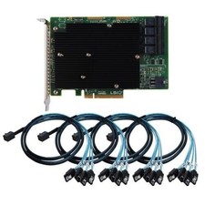 LSI IT Mode 9300-16i 16-port SAS9300-16I 12GB/s Host Bus Adapter / CABLES picture