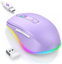 Wireless Mouse Jiggler - LED Wireless Mice with Build-in Mouse Mover, Recharg... picture