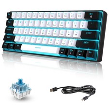 Snpurdiri 60% Gaming Keyboard Ice Blue LED Backlit 61 Keys Mini Wired for PC Mac picture