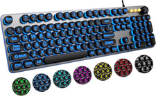 Large Print Backlit Keyboard with 7-Color Backlit, Wired USB Lighted picture