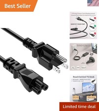 Sleek 6ft 3-Prong Laptop Power Cord - NEMA 5-15P to IEC C5 Compatibility picture