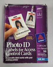 PARTIAL BOX Avery 2991 Photo ID Labels for Access Control Cards 3 3/8