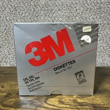 Vintage 3M DS DD RH Disketts Box Of 10 5 1/4 Inch NOS Sealed 1987 USA #00240 picture
