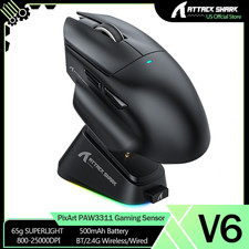 ATTACK SHARK V6 65g Superlight Wireless Gaming Mouse with RGB Magnetic Charging picture