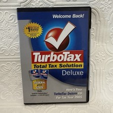 2005 TurboTax Deluxe Federal + State Turbo Tax Software CD New SEALED picture