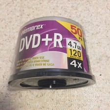 50 Pack NEW MEMOREX DVD+R 4.7 GB 4X 120 Min PC/Home Video picture
