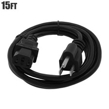 15FT 18 Gauge 3 Prong Power Cord Cable NEMA 5-15P Male to IEC320 C13 Female 10A picture