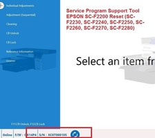 Epson Surecolor F2200 F2230 F2240 F2250 F2260 F2270  F2280 F Service Program picture