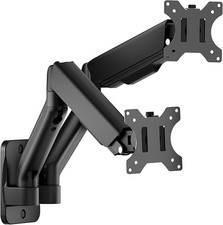 monTEK Dual Monitor Wall Mount for 17 to 32 inch Flat/Curved Screens Black picture