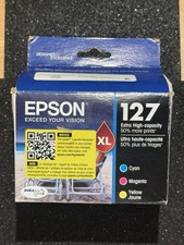 x2 EPSON 127 COLOR SET INK - T127520 Sealed Bags 09-2023/06-2025 picture
