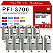 11 Pack PFI-3700 PFI3700 (700ml) Ink Cartridge for imagePROGRAF  PRO-2600 picture