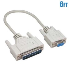 6Ft DB9 DB-9 Female to DB25 DB-25 Male Fully Molded DB9-F/DB25-M Cable picture
