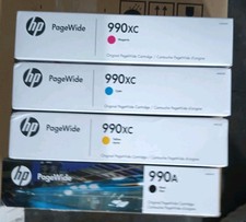 HP 990A 990XC Black & Color Ink Cartridge PageWide P75050 P77750 2025, 2026 2027 picture
