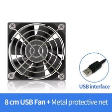TEUCER 8CM USB Cooling Fan 3000RPM High Airflow PC Fan Temp Control w/ Dust Net picture
