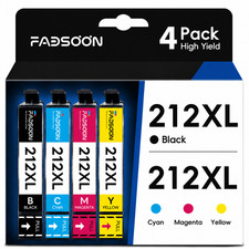 212XL 4PK 4 Color Photo Ink Cartridge Expression Home XP-4100 XP-4105 WorkForce  picture