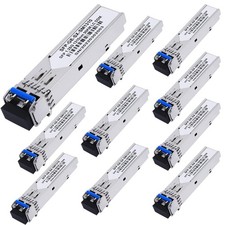 10 Pack 1.25G SFP LC Module 1000Base-LX (SMF,1310nm,20km,DDM) Single-Mode Tra... picture