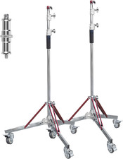 2 Pack Heavy Duty 10.8Ft Light Stand with Casters, Adjustable Reinforced Stainle picture